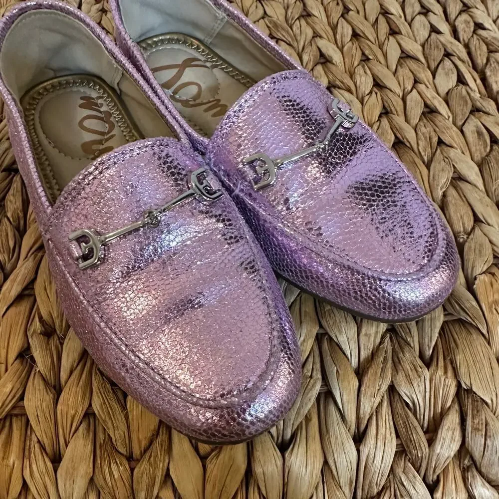 Sam Edelman Loraine Bit Loafer sz 11 Pink Metallic Girl's Shoes